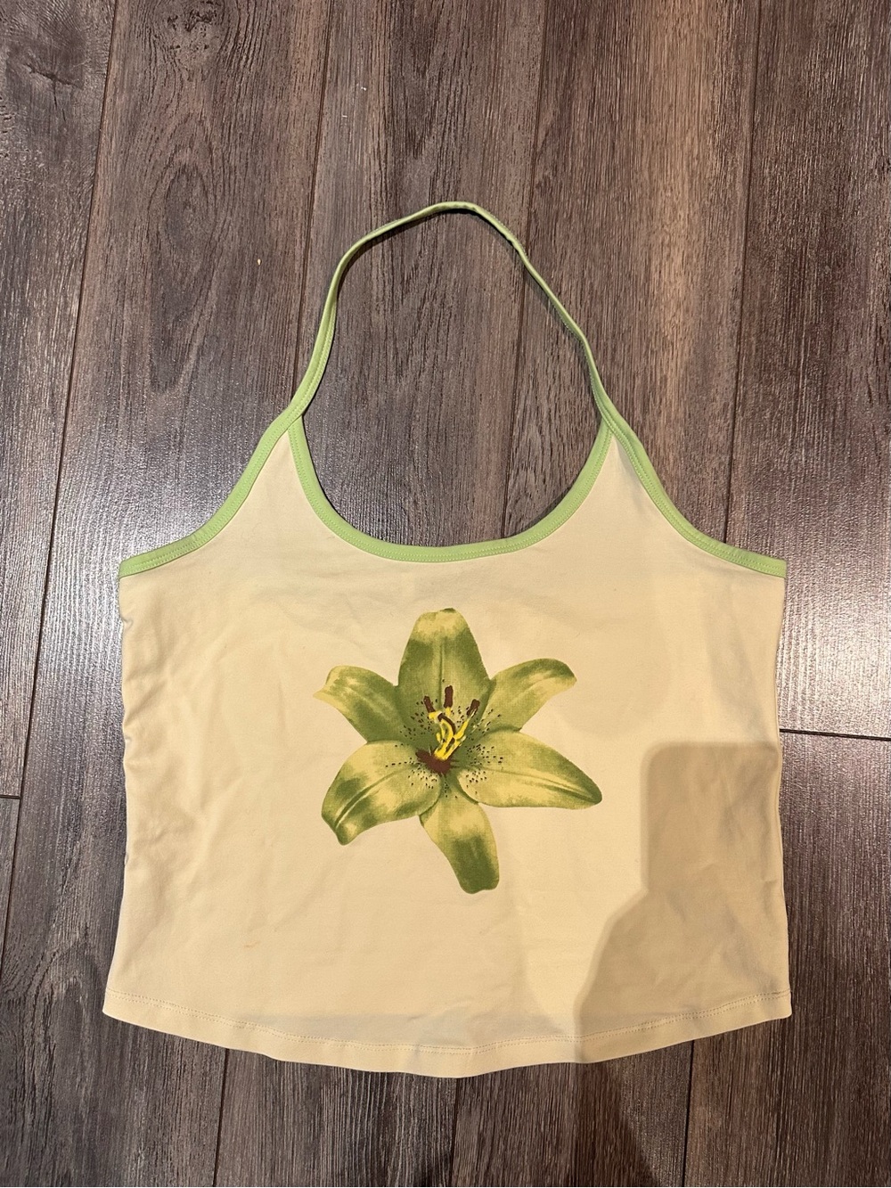 Siedrés X Mango Halter Tank with Green Lily Motif